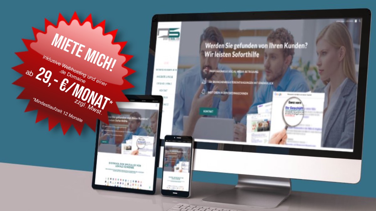 WEBSEITE MIETEN STATT KAUFEN! Bei DISTRISOL ab 29 EURO.